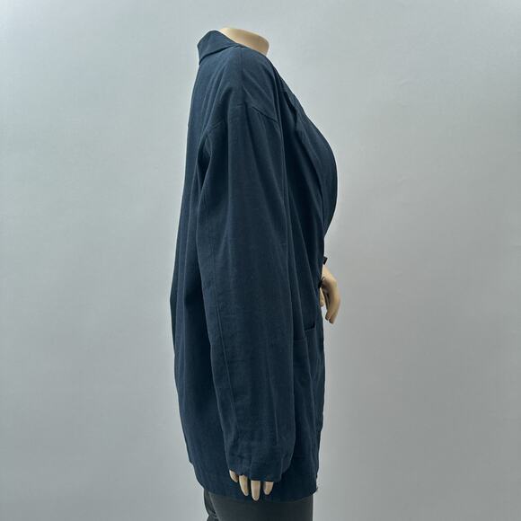 Anthropologie Amadi Kayne Double Breasted Blazer Navy Blue Women's Size Small - Picture 9 of 16